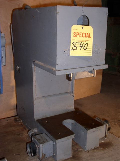 Used 2 Ton Advanced Hydraulics Gap Frame Press; 10"x12" BA; Bench Model; $1,650