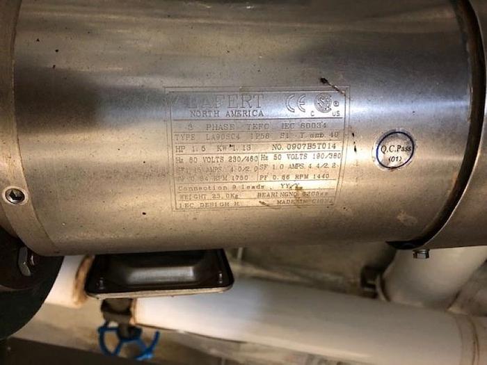 Used 150 GALLON GROEN TWIN ACTION AGITATED KETTLE - 316 S/S - 100 PSI JACKET