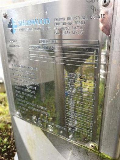 Used 2,000 Litre Stainless Steel Air Receiver / Pressure Vessel