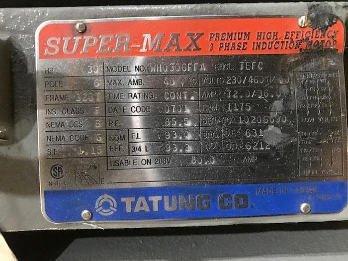 Used TATUNG CO. 30 HP , 3/60/460 VOLT, 1175 RPM UNUSED