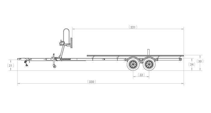 Tandem Axle Midsize Pontoon Trailer