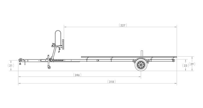 Single Axle Midsize Pontoon Trailer