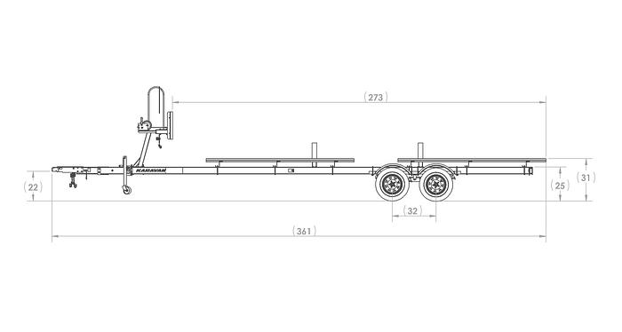 Tandem Axle Large Pontoon Trailer
