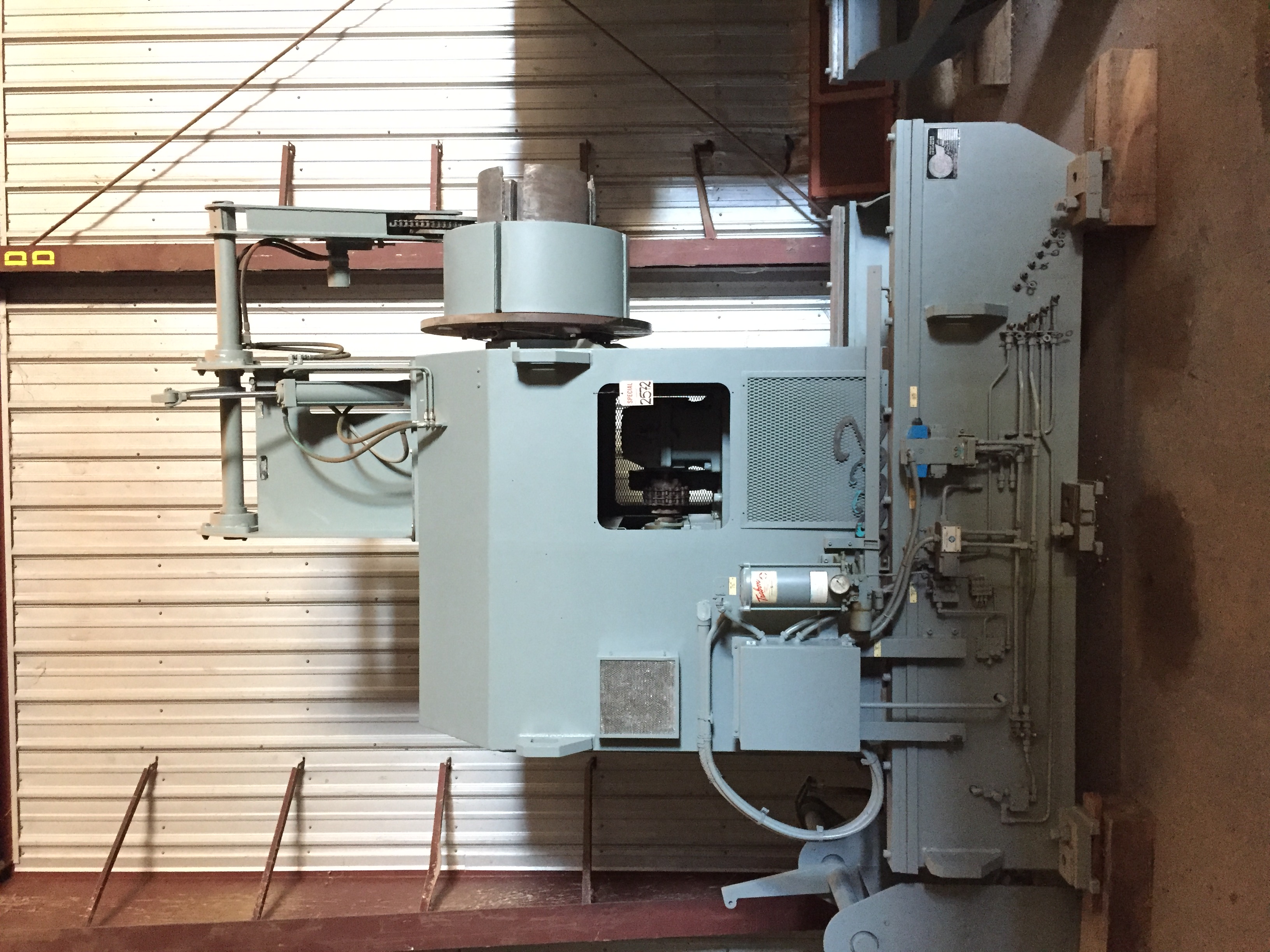 Used 75,000 lb SESCO Twin Mandrel Un-coiler; 84" wide; With Coil Car. Mfg. 1982