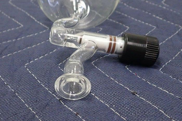 Used Kimax 250ml Glass Round Tube-Bottom Distillation Flask with Adapter / Joint