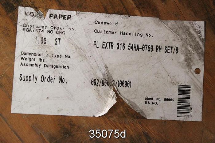 Unused Voith 54HA Pulper Extraction Plate, 8 Section Set, 72.5" Diameter, .75" Hole #35075