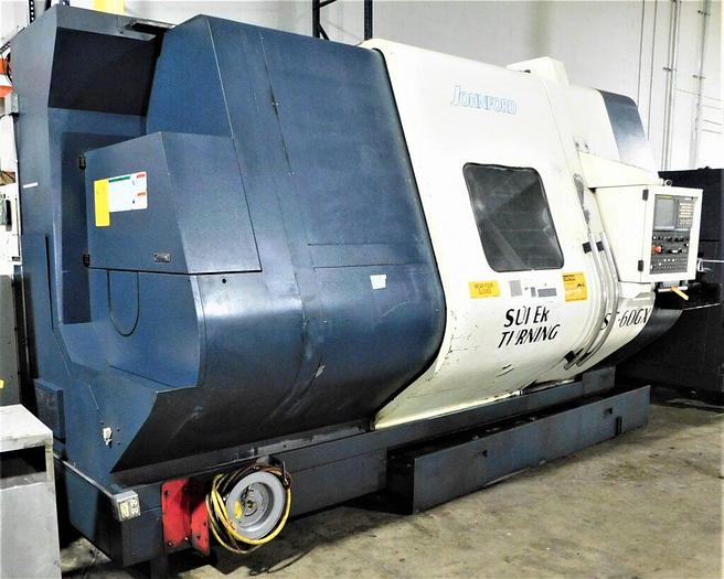 Used Johnford ST-60GX+CF 31″x54″ CNC Slant Bed Turning Center Fanuc I0-TD with Tooling