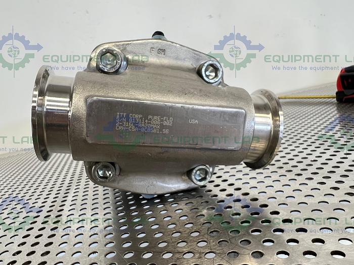 Used ITT Pure-Flo  AP2009  Stainless Steel Diaphragm Valve w/ 2" Sanitary Fitting