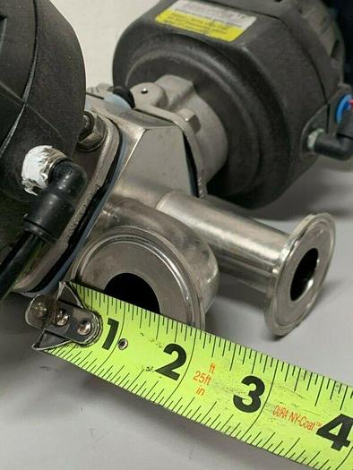 Used 2 ITT Sherotec 4-way Stainless Steel Valve w/ Position Monitors & 1"/2" Fittings