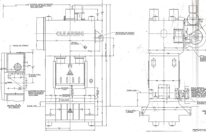 Used 2000 ton Clearing 84"x60" Used Stamping Press
