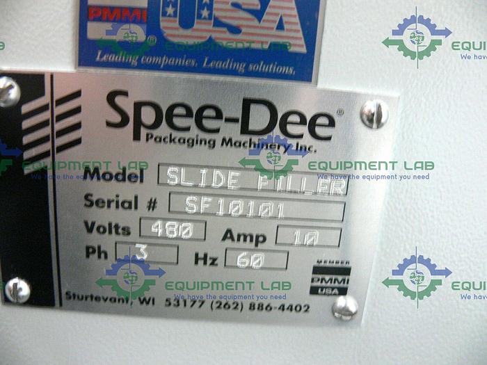 Used Spee-Dee Packaging Machinery Slide Cup Filler w/ Control Unit & Spare Parts