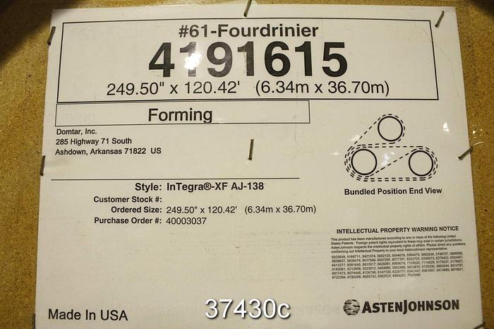 Used Metso Cantilevered Fourdrinier Table, 249" Wire Width, 60' Table length #37430