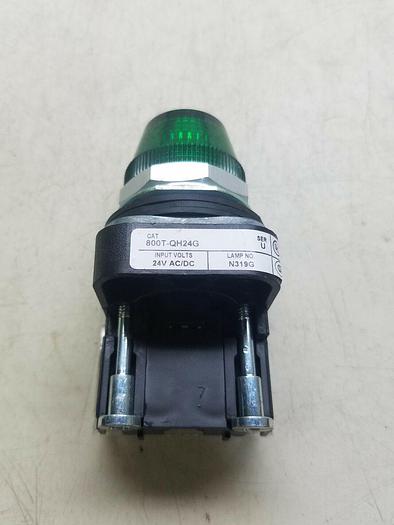 Used ALLEN-BRADLEY 800T-QH24G SER U GREEN PILOT LIGHT 24V