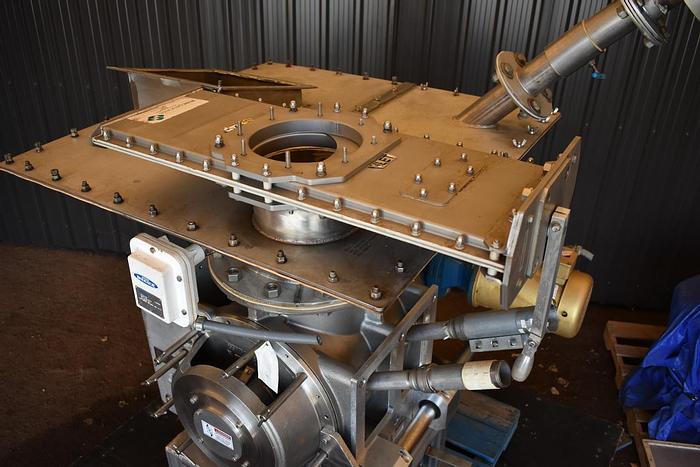 Used USED ROTARY AIR LOCK VALVE, SIZE: 14" X 14", STAINLESS STEEL, CLEAN-IN-PLACE