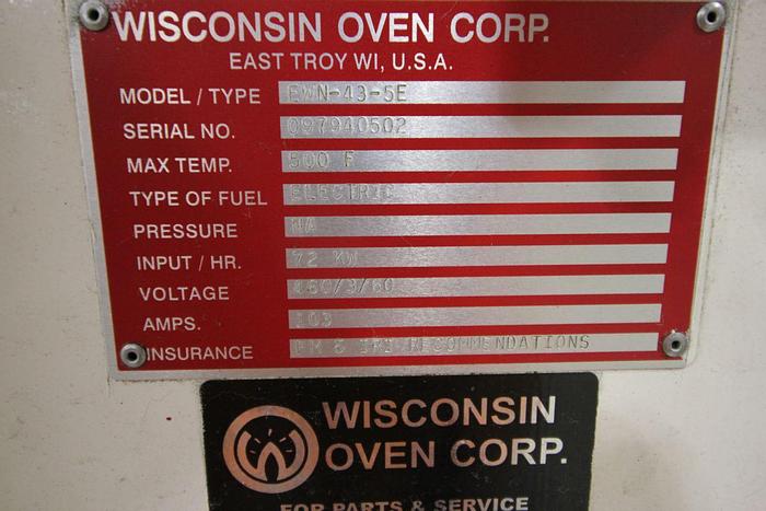 Used WISCONSIN ELECTRIC 2-BAY OVEN