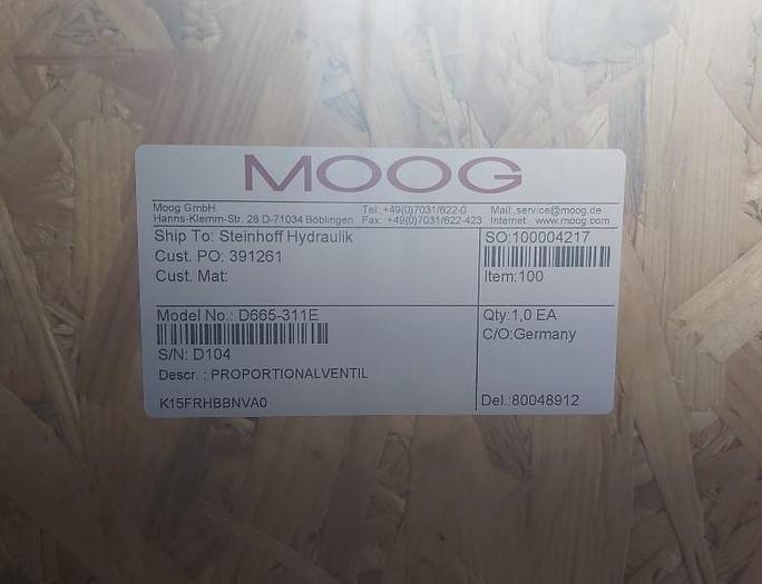 Gebraucht Proportionalventil, D665-311E, K15FRHBBNVAO, Moog, gebraucht - überholt
