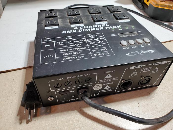 Used OmniSistem 4 Channel DMX Dimmer Pack *Tested* (J2)