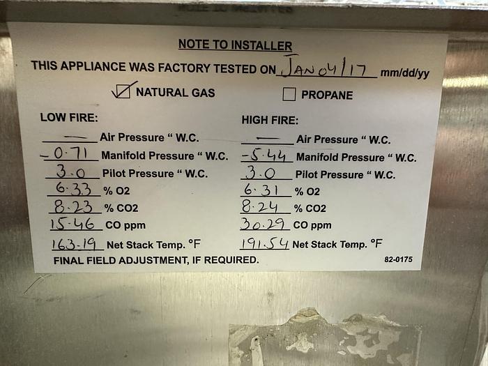 Used RBI water heater with storage tank