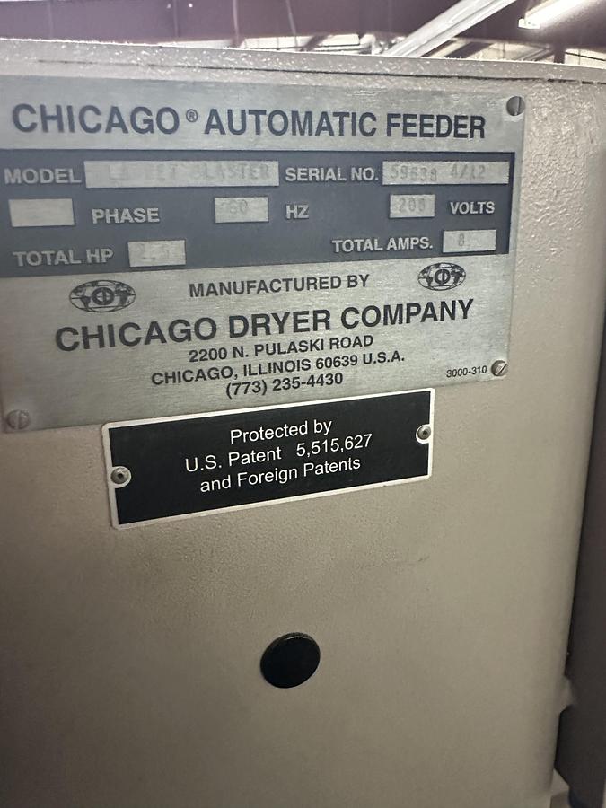 Used 2012 Chicago Dryer Blanket Blaster Edge