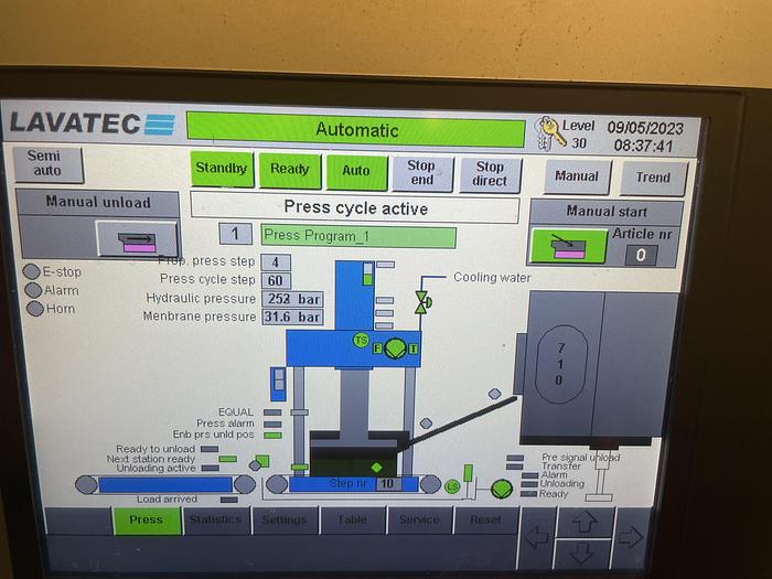 Used Lavatec hydraulic extraction press