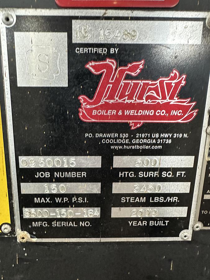 Used 2009 Hurst 100HP steam boiler