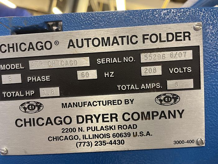 Used 2007 AIR CHICAGO TOWEL FOLDER