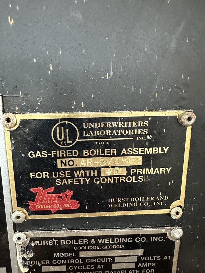 Used 2009 Hurst 100HP steam boiler