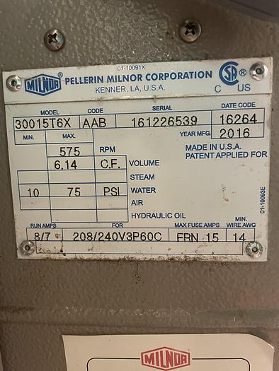 Used Milnor 40lb hard mount washer