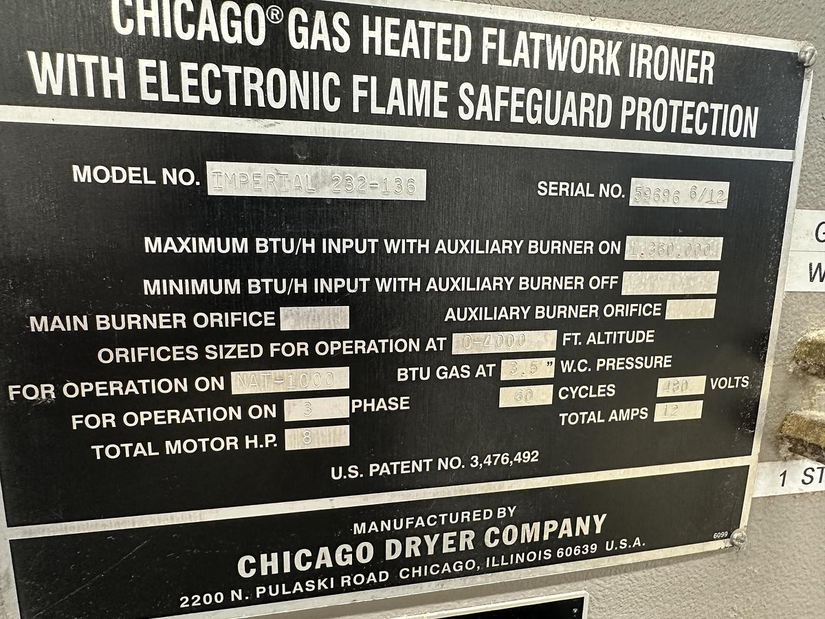 Used 2012 Chicago Dryer Imperial 232-136