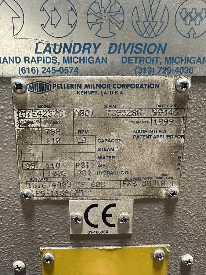 Used 1999 MILNOR 110LB EXTRACTOR