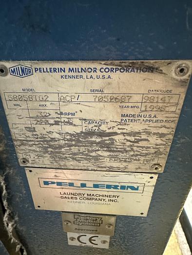 Used Milnor CBW system dryers (5 available) with Autolint