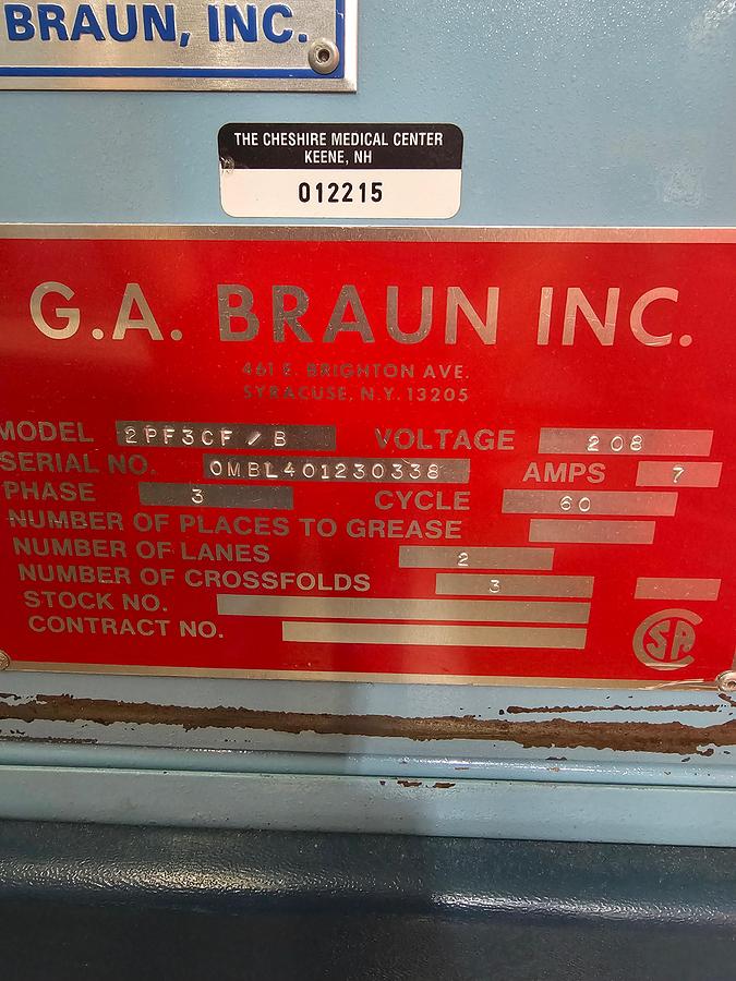 Used BRAUN 2PF3CF/B