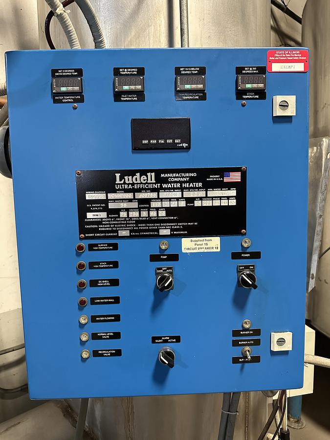 Used Ludell 2.2mmBTU Water Heater w/tank