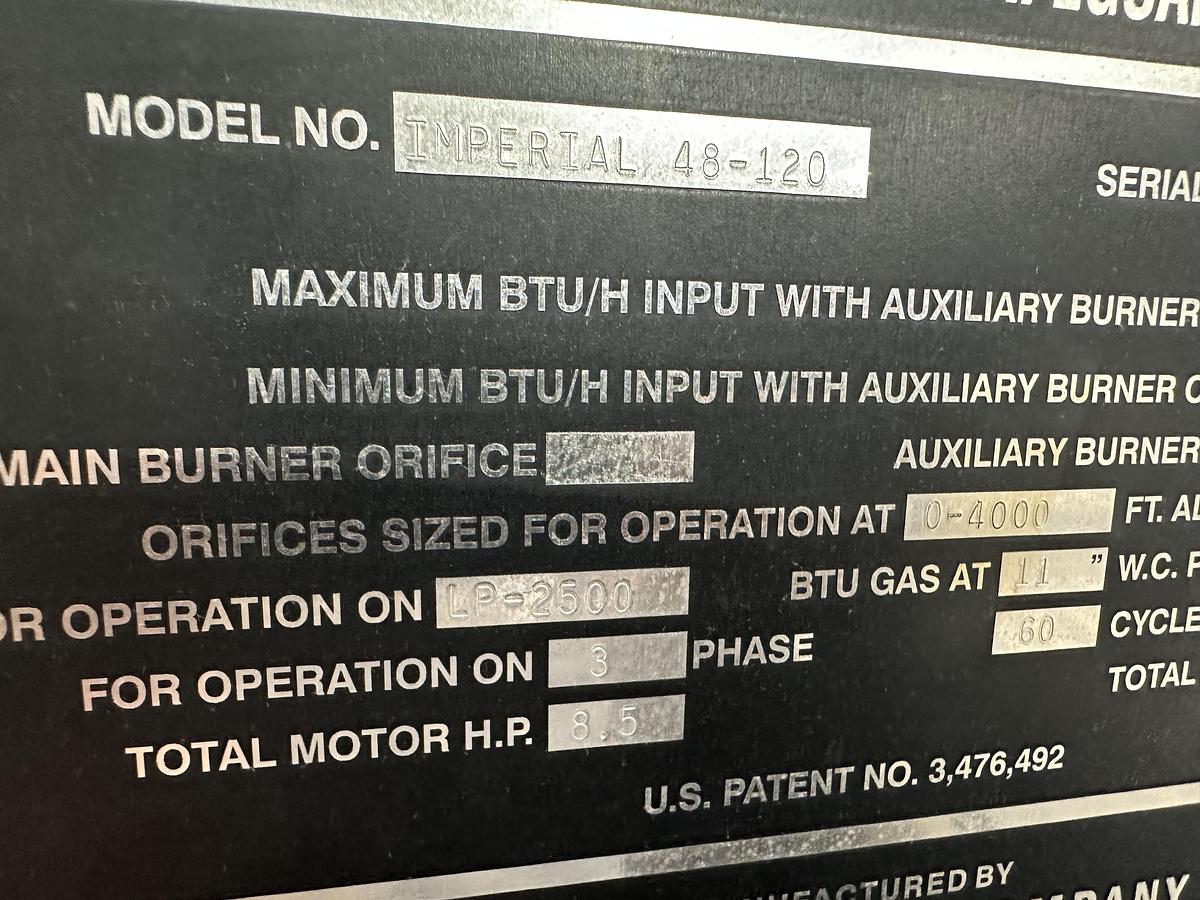 Used 2013 Chicago Dryer Imperial 48 LP gas