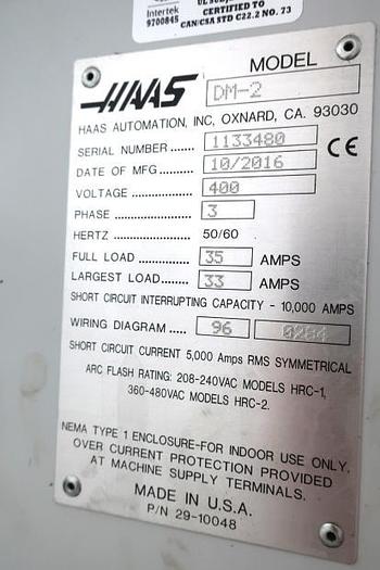Used 2016 Haas DM-2