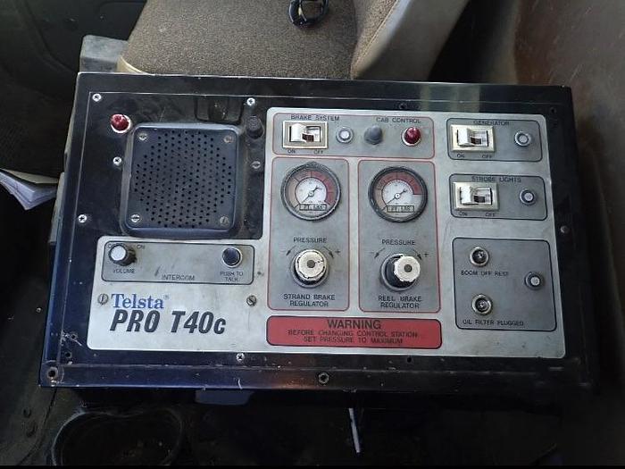 Used 1995 International 4900 w/ Telsta T40C Cable Placer Bucket Truck