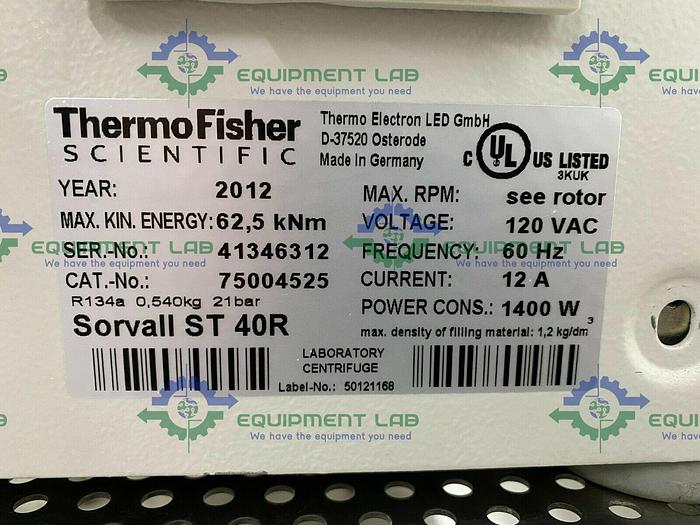 Used Thermo Fisher  75004525 Sorvall ST 40R Centrifuge w/ Thermo 75003667 Rotor 120V
