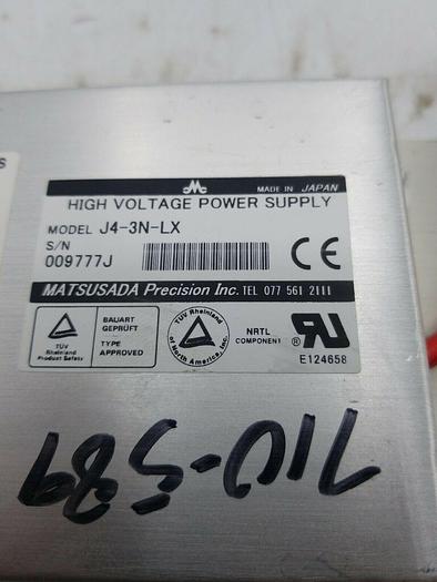 Used MATSUSADA HIGH VOLTAGE POWER SUPPLY J4-3N-LX