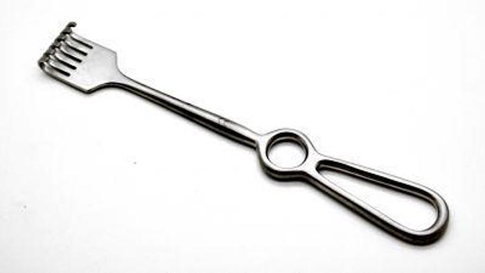 Used Retractor Rake Volkmann 6 Prong Blunt Points 220mm (8-1/2in)