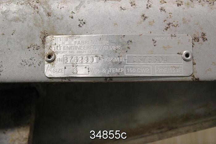 Used Fabri 6" Hand Operated Knife Gate Valve #34855