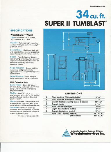 Good Wheelabrator 34 Super II #TUM3032