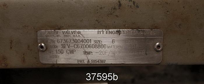 Used Fabri 6" Hand Operated Knife Gate Valve #37595