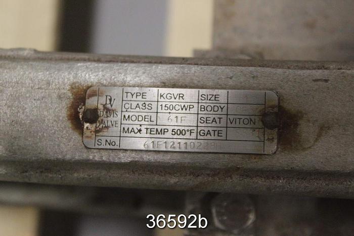 Used Davis Valve 12" Hand Operated Knife Gate Valve, Model 61F #36592