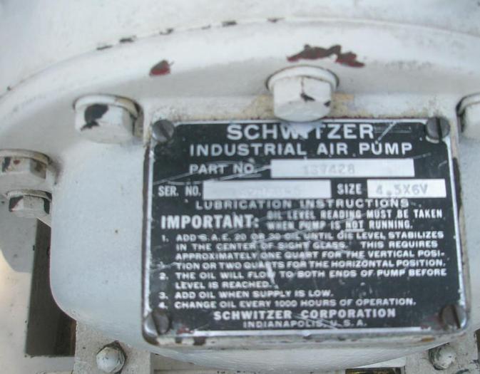 Used Blower, 15 HP, Lobe Type, Schweitzer, Size 4.4X6V, #S737661