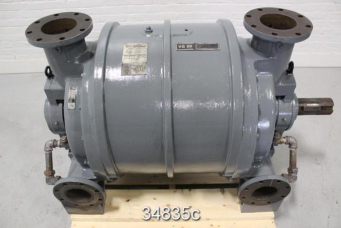 Used Vooner VG20 M Vacuum Pump, 640 Max RPM #34835