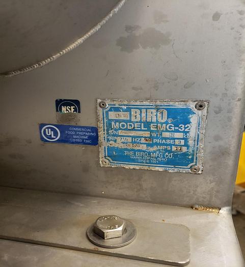 Used Grinder, Meat, Biro, Mdl EMG-32, Chopper #A744046