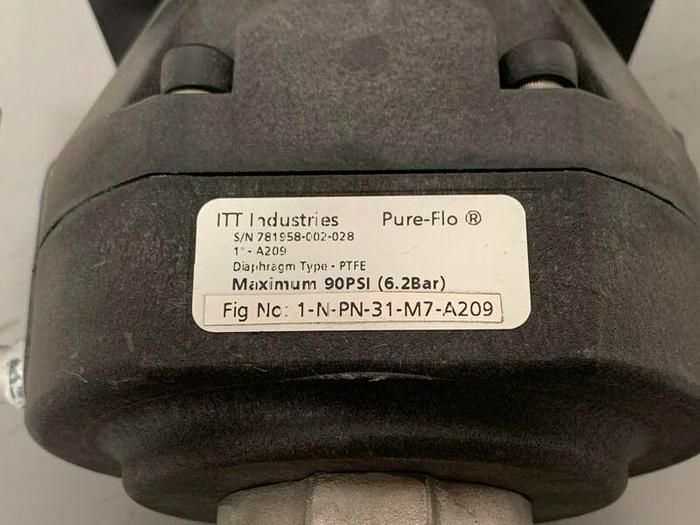 Used ITT Pure-Flo A209 Stainless Steel 3-Way Diaphragm Valve w/ 2" Sanitary Fittings
