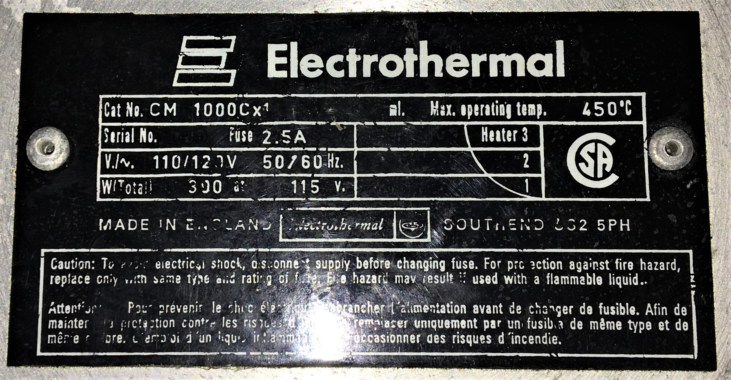 Used Electrothermal CM1000/CX1 Heating Mantle - 1000mL