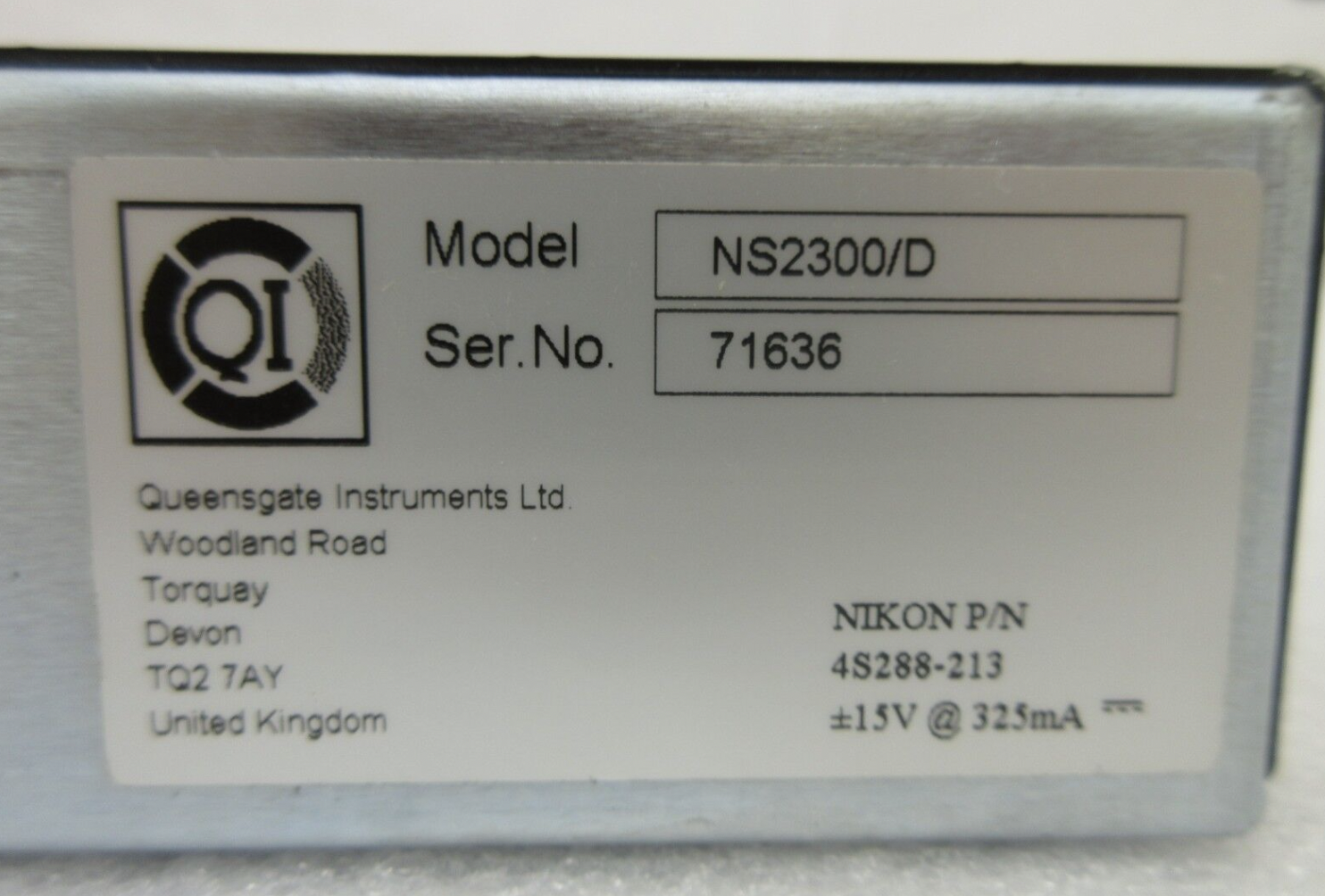 Used Queensgate NS2300/D Position Sensor Unit Nikon 4S288-213 NSR-S205C Working Spare