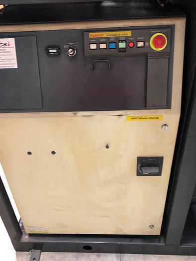 Used FANUC ARCMATE 100iB MIG WELDING CELL WITH A/B SIDED INDEX TABLE AND 7TH AXIS SERVO HEADSTOCK RJ3iB
